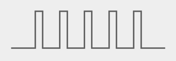 Pulse diagram: 0.05 second injections 0.3 seconds apart