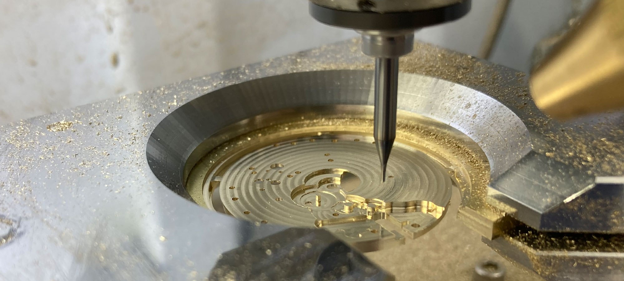Watch components machined on the Elara